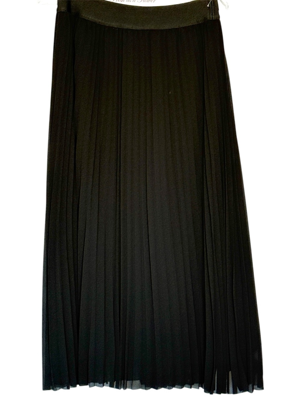 Quince Chiffon Pleated Midi Skirt | Black | Size S - Picture 6 of 8